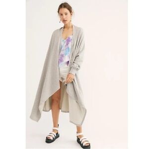 Black Free People Beach Red Eye Long Line 100% Cotton Cardigan XS / S Long